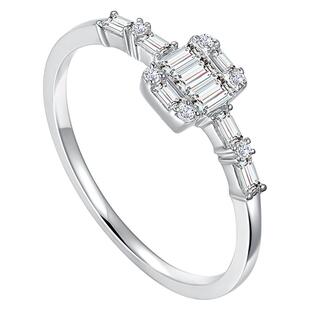 情人节TSL谢瑞麟公主方钻系列18k金戒指方钻石指环64242