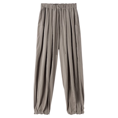 RUISHI芮时“小空调”通勤气质松紧腰抽绳垂坠凉凉裤山本长裤女夏