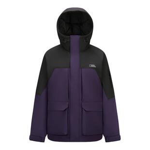 森马中国国家地理系列羽绒服男防雨防风三防外套情侣工装冬中长款