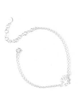 Veinsbrick/纹砖莲花男女银手链