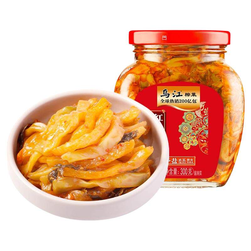 乌江榨菜麻辣红油榨菜丝300g瓶装老牌子涪陵榨菜开胃下饭菜小咸菜
