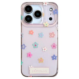 由里公园ins韩系少女甜美透粉满屏彩色小花17适用17pro苹果17ProMax手机壳iPhone16全包14新款16Promax保护套