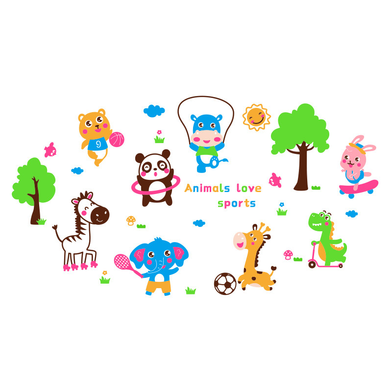森林运动会亚克力3d立体墙贴