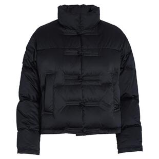 qs秸熙羽绒服90鸭绒复古短款立领短款面包服美拉德咖色保暖外套潮