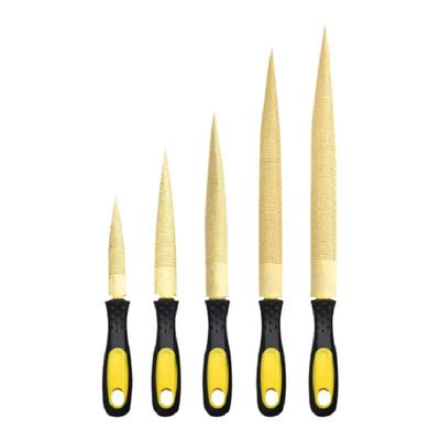 百旗黄金细齿手工尖头半圆锉刀
