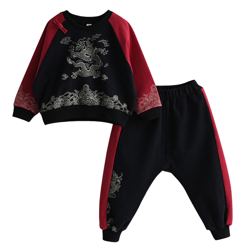 汉服男童春秋卫衣套装中国风