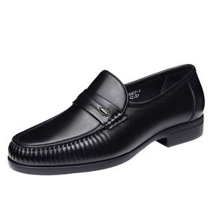 老人头正品健康鞋男高端男士商务皮鞋羊皮休闲男鞋真皮软底乐福鞋