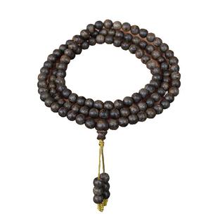 天然野生沉香文莱黑棋奇楠高级佛珠手链0.7*108颗九分沉水男女款