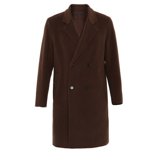 【手工双面羊毛】callisto男士秋季新款中长款羊毛呢大衣翻领时尚