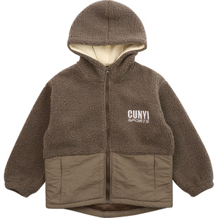 纯一良品童装男童外套秋冬新品中大童复合麂皮绒保暖连帽上衣