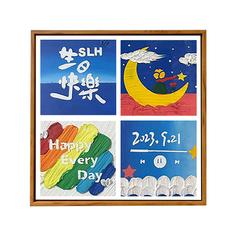 生日快乐送闺蜜手工礼物肌理画