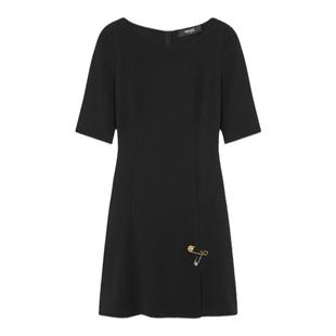 【季末优惠】VERSACE/范思哲Safety Pin喇叭形哑光缎面迷你连衣裙
