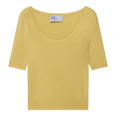 BLUE ERDOS春季大U领简约修身弹力针织短袖T恤B255D0035