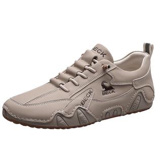 公羊男鞋真皮2026春夏季新款男士一脚蹬透气软底鞋子休闲皮鞋男款