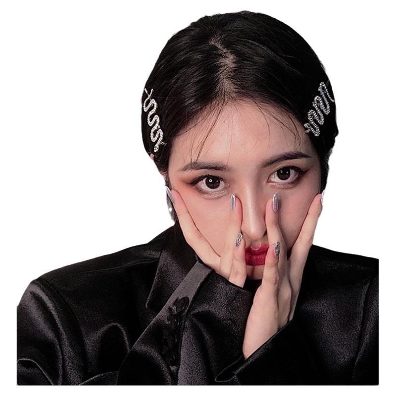 侧边发夹高级感欧美气质ins