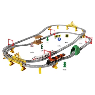 儿童男孩电动轨道车高铁玩具火车复兴号带轨道过山车和谐号小火车