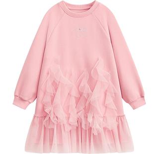 【流光倚梦】爱法贝秋新款女童针织连衣裙儿童洋气纱裙公主裙