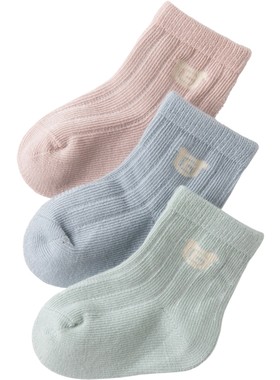 新生儿3-6个月四季无骨中筒袜子
