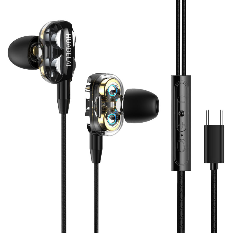 扁头有线耳机原装入耳式高音质p20 nova6/5 p30荣耀20/V30k歌type
