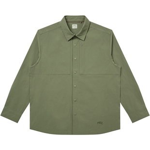 Hazzys哈吉斯秋季休闲男装纯色长袖衬衣简约通勤商务潮流衬衫外套