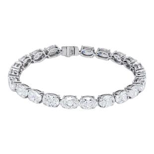 蒂芙星钻18K金培育钻石河南人工人造钻石满天星奢华椭圆异形手链