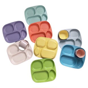 桔子家的可儿纯色宝宝餐具孩子餐盘儿童辅食吃饭分隔餐盘A5材料