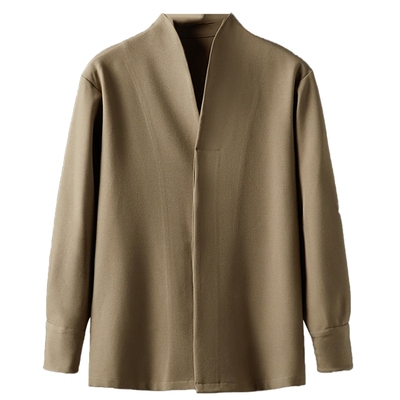 禅意道袍衬衫新中式加厚衬衣