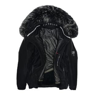 派克服男2025新款獭兔毛内胆可拆卸冬季短款皮毛一体皮草外套夹克