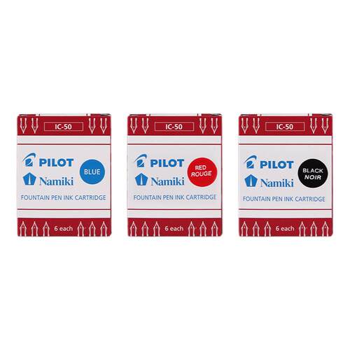 日本Pilot百乐钢笔专用一次性墨囊IC-50笑脸贵妃78g/88g钢笔通用非碳素不堵笔墨水小学生直液式v5/v7可换墨胆