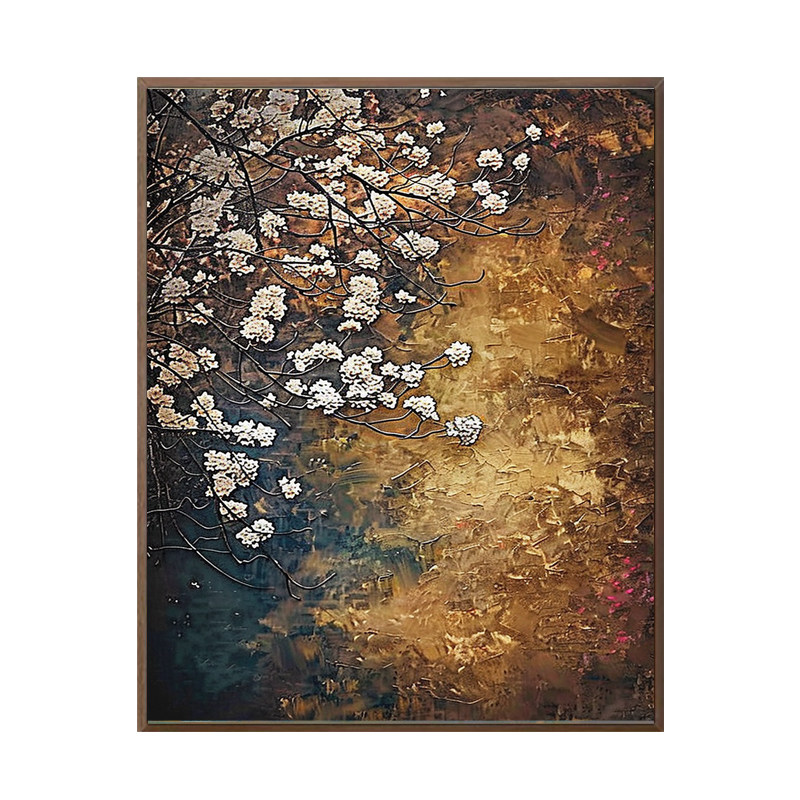 原创|《樱花盛开》中古手绘油画