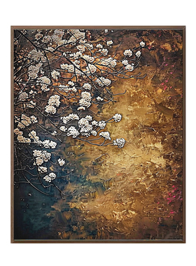 原创|《樱花盛开》中古手绘油画