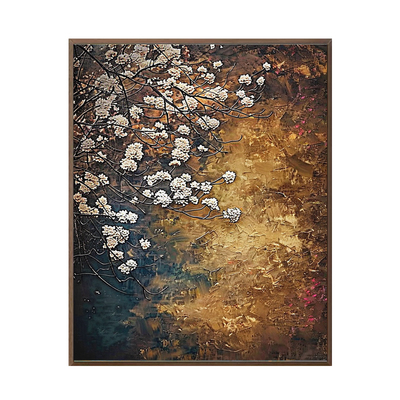 原创|《樱花盛开》中古手绘油画