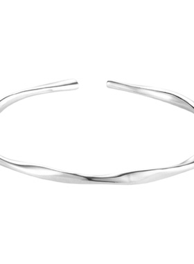 S925纯银莫比乌斯手镯女小众设计感素圈银手镯轻奢百搭高级感手饰