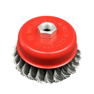 钢丝刷 碗型钢丝轮扭丝打磨球金属除锈纽丝抛光轮100角磨机不锈钢