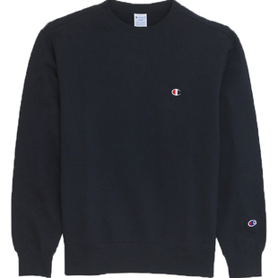 正品冠军纯棉卫衣男女日版秋冬圆领上衣小标加绒纯色套头CHAMPION