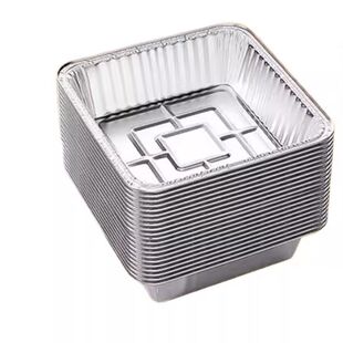 空气炸锅专用锡纸盘方形烤盘锡纸盒烘焙锡纸烤箱家用铝箔纸锡纸碗