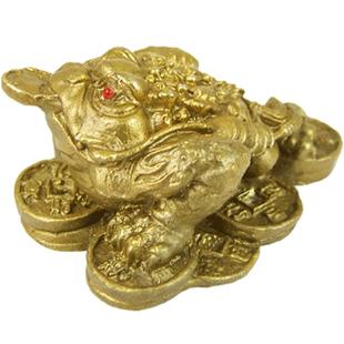 黄铜金蟾摆件小招财铜龙龟麒麟貔貅旺财黄铜家居摆件风水开业用品