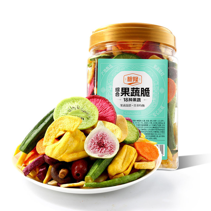 粮隆18种综合果蔬脆500g罐装