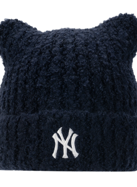 MLB女款冬季加厚保暖猫耳帽