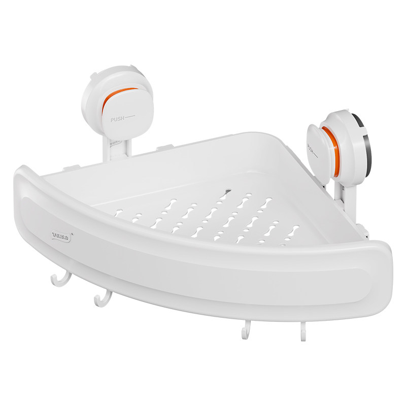 太力可视化吸盘浴室置物架卫生间免打孔三角蓝淋浴房厕所收纳架子