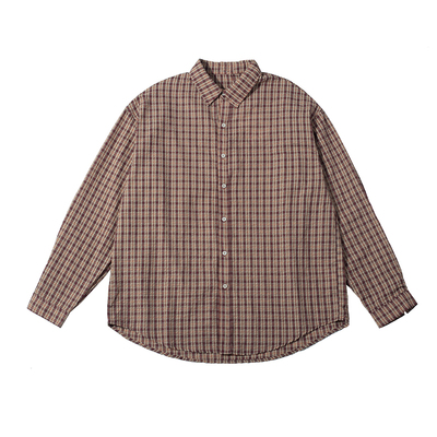 noears泡泡纱翻领长袖衬衫日系