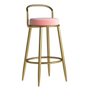 吧台椅北欧现代简约家用铁艺高脚凳吧台凳酒吧椅前台靠背椅子凳子