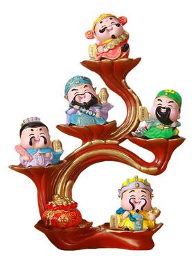 大五路财神爷招财摆件前台装饰品