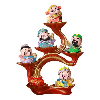 大五路财神爷招财摆件前台装饰品