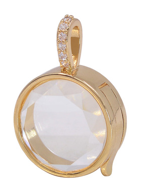 中空设计透明盒子项链吊坠镀18K