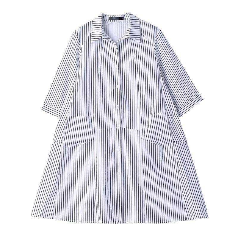 全棉气质女神范衣服衬衫连衣裙