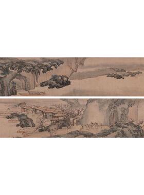 明仇英(传)桃花源图卷书法名家字画微喷山水画客厅仿古名画装饰画