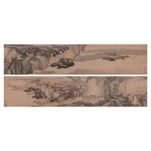 明仇英(传)桃花源图卷书法名家字画微喷山水画客厅仿古名画装饰画