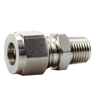 304不锈钢卡套接头双卡直通终端螺纹快速铜管气源气管免焊接316