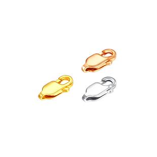 梦金园18K金鱼扣弹簧扣头彩金au750项链手链连接扣DIY连接配件